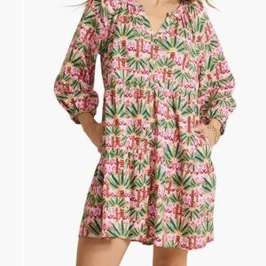 Tommy Bahama Vibrant Pink and Green Midi Dress